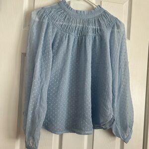 Elegant Blue Sheer Women's Top